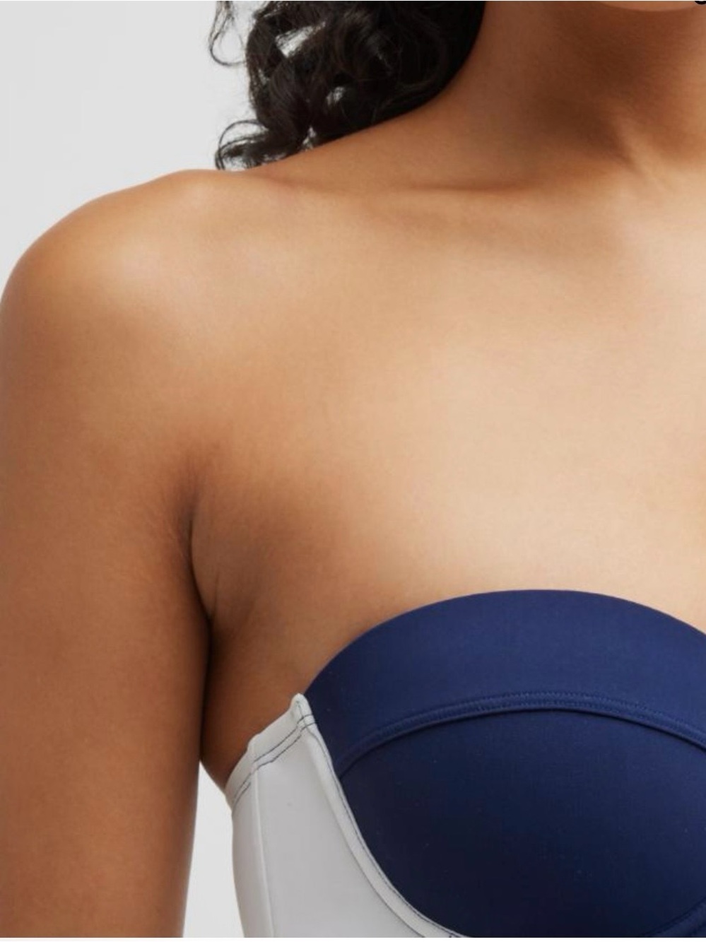 Tory Burch Lipsi Colorblock Underwire One-Piece Swimsuit - Navy/White - Medium - Picture 5 of 11
